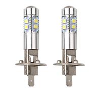 Peowuieu 2Pcs Car Fog Lamp 100W H1 LED Headlight Bulbs 6000K 2835 SMD 10LED Super Car High Low Beam Motorcycle Headlights