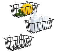 Peowuieu 3 Pcs Wire Baskets,Wall Grid Panel Hanging Wire Basket,Wall Storage and Display Basket for Cabinet & Pantry Organization