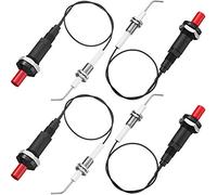 Peowuieu 4-Piece Propane Piezo Ignition Kit with Thread Ceramic Electrodes Ignition Candles 30 cm for Gas Grill
