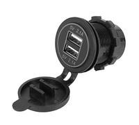Peowuieu 5V 4.2A Dual 2USB Charger Socket Adapter Power Outlet for 12V 24V Car Motorcycle(blue)