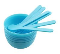 Peowuieu 6PCS Blue DIY Glue Mixing Bowl Set with Spoons for Slime, PP Plastic, Reusable Mixing Bowls