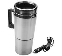 Peowuieu Car Heating Kettle, Simple 12V 300Ml Portable in Car Coffee Maker Tea Pot Vehicle Heating Cup Lid Outdoor Water Bottle Electric Tea Kettle