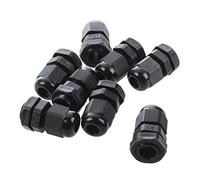 Peowuieu PG7 Waterproof Cable Gland 3-6.5 mm Pack of 8 Black Plastic