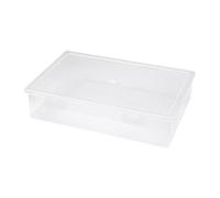 Peowuieu Plastic File Organizer Transparent Square Storage Box A4 Storage Box File Storage Box L