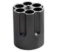 Peowuieu Revolver Pen Holder with 6 Slot Cylinder Design Heavy Duty Non-Slip Aluminum Alloy Office Ornament