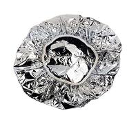 Peowuieu Shower Cap Heat Insulation Aluminium Foil Hat Elastic Cap for Women Hairdresser Salon Silver
