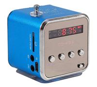 Peowuieu TD-V26 Digital Mini FM Radio Speaker Receiver with LCD Stereo Loudspeaker Support -TF Card Mp3 Music Player(Blue)