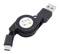 Peowuieu USB Type C USB 3.1 Retractable Cable Charger Charging Type-C USB-C Cable Black