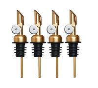 Peowuieu Weighted Stainless Steel Pourers, Auto Flip Olive Oil Dispenser Spout, Balsamic Vinegar Pour Spouts 4Pcs