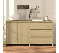 pepa wooden sideboard with 2 doors 3 drawers in sonoma oak