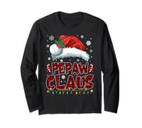 Pepaw Claus Christmas Lights Pajama Family Group Matching Long Sleeve T-Shirt