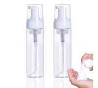PEPAX 2 Pack Foam Pump Bottle Dispenser - 200ml/7oz Foam Soap Dispenser Foaming Pump Bottle Empty Plastic Refillable Shampoo Dispenser for Travel