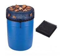 PepBay 2 Pack Rain Barrel Mesh Cover, 95cm with Drawstring | Fine Mesh Rain Barrel Screen Protective Filter Guard for Outdoor Garden Water Collection Buckets, Keep Leaves Out, Black