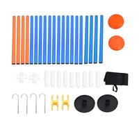 PEPDIMA Flying Disc Outdoor Game Set PVC Stainless Steel Portable Fun Bottle Drop Disc Toss Game for Yard Lawn Beach (Orange)