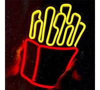 PEPDRO French Fries Neon Sign Led Modeling Light Luminous Letters Signboard Acrylic Panel Neon Decorative Light,H 60cm (Size : H 40cm)