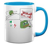 Pepe Dreams of Rome, Wakes up to sad Reality Meme Empire SPQR Legion Ceramic Tea Coffee Mug Light Blue
