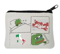 Pepe Dreams of Rome, Wakes up to sad Reality Meme Empire SPQR Legion Neoprene Coin Purse Pouch 10x11cm White