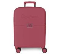 Pepe Jeans Accent Cabin Suitcase Burgundy 40x55x20 cm Rigid ABS Integrated TSA Closure 44L 2.8kg 4 Double Wheels Hand Luggage by Joumma Bags