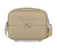 Pepe Jeans Accent Valise cabine, Deux compartments, en polypropylène résistant et léger, 4 pivoting roulettes, serrure à Combinaison latérale, par Joumma Bags, Beige, Trousse de Toilette in ABS