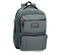 Pepe Jeans Aiden Adaptable Double Compartment Laptop Backpack 15.6" Inches Navy 31x44x15 cm Polyester with Synthetic Leather Details 20.46L by Joumma Bags