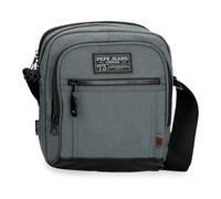 Pepe Jeans Aiden Two Compartments Navy Shoulder Bag 22x27x10 cm Polyester with Synthetic Leather Details 5.94L by Joumma Bags