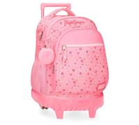 Pepe Jeans Alenka Pink Backpack Compact 2 Wheels Pink 32x43x21cm Polyester 28.9L by Joumma Bags, Pink, One Size, Compact Backpack 2 Wheels