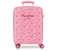 Pepe Jeans Alenka Pink Cabin Suitcase, 38 x 55 x 20 cm, 2.5 kg, TSA Lock, ABS, 41.8L, Pink, One Size, Hand Luggage