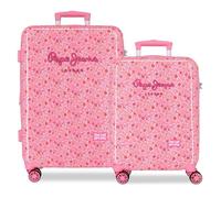 Pepe Jeans Alenka School Backpack, Blue, Adjustable Straps for Comfortable Carrying, Various Compartments, Joumma Bags, Rose red, Taglia Unica, Suitcase Set