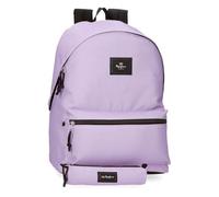 Pepe Jeans Aris Colorful Laptop Backpack 15.6" Double Compartment Lilac 31x44x17.5cm Polyester by Joumma Bags