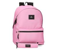 Pepe Jeans Aris Colorful Laptop Backpack 15.6" Double Compartment Pink 31x44x17.5cm Polyester by Joumma Bags