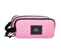 Pepe Jeans Aris Colorful Triple Pencil Case Pink 22x10x9cm Polyester by Joumma Bags
