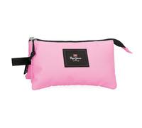 Pepe Jeans Aris Colorful Triple Pencil Case Pink 22x12x5cm Polyester by Joumma Bags