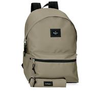 Pepe Jeans Aris Evergreen Double Compartment Laptop Backpack Laptop 15.6 Inches Beige 31x44x17,5 cm Polyester 23,87L by Joumma Bags