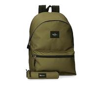 Pepe Jeans Aris Laptop Backpack and School Case 15.6" Green 31x44x17.5cm Polyester 30.01L, green, Laptop Backpack + School Case