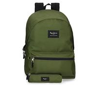 Pepe Jeans Aris Laptop Backpack and School Case 15.6" Green 31x44x17.5cm Polyester 30.01L, green, Laptop Backpack + School Case