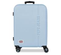 Pepe Jeans Aris Light Blue Medium Suitcase 48x68x27 cm Rigid ABS Combination Lock Integrated 72L 3.48kg 4 Double Wheels Hand Luggage by Joumma Bags