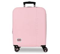 Pepe Jeans Aris Light Pink Cabin Case 40x55x20 cm Rigid ABS Combination Closure Integrated 37L 2.6kg 4 Double Wheels Extendable Hand Luggage by Joumma Bags