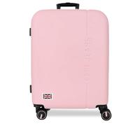 Pepe Jeans Aris Light Pink Medium Suitcase 48x68x27 cm Rigid ABS Combination Lock Integrated 72L 3.48kg 4 Double Wheels Hand Luggage by Joumma Bags