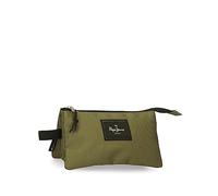 Pepe Jeans Aris Triple Green Pencil Case 22 x 12 x 5 cm Polyester, Green, One Size, Triple Case