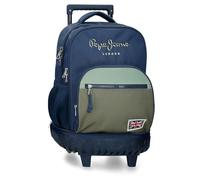 Pepe Jeans Arwyn Compact 2-Wheel Backpack Navy 32x43x21 cm Polyester 29L by Joumma Bags