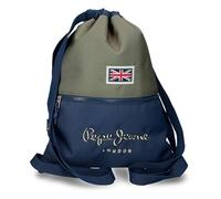 Pepe Jeans Arwyn Navy Zipped Backpack 35x46x1 cm Polyester 1.61L by Joumma Bags