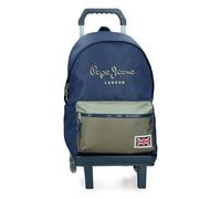Pepe Jeans Arwyn School Backpack with Trolley 15.6" Inches Navy 31x44x17.5 cm Polyester 23.87L by Joumma Bags