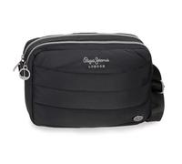 Pepe Jeans Aura Shoulder Bag Two Compartments Black 24x16x9cm Polyester by Joumma Bags