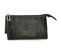 Pepe Jeans Bera Three Compartment Wallet Black 17.5x9.5x2cm Faux Leather by Joumma Bags