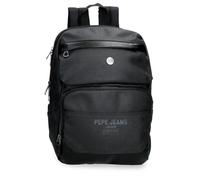 Pepe Jeans Berwick Casual Backpack for Laptop 13.3 Inch Black 25x37x12cm PU and Polyester 11,1L by Joumma Bags