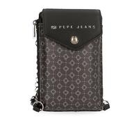 Pepe Jeans Bethany Small Shoulder Bag Black 9.5 x 16.5 cm Faux Leather, Black/White, One Size, Small Crossbody Bag