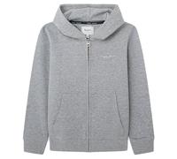 Pepe Jeans Boy's Eddie Zip Hooded Sweatshirt, Grey (Marl Grey), 6 Years