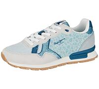 Pepe Jeans BRIT Animal G Sneaker, Pacific Blue, 6 UK