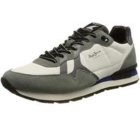 Pepe Jeans Brown Print Leather Trainers, 800 White, 9 UK