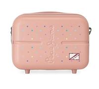Pepe Jeans Carina Adaptable Toiletry Bag with Pink Shoulder Strap 29x21x15 cms Rigid ABS 9.14L 2.52 kgs